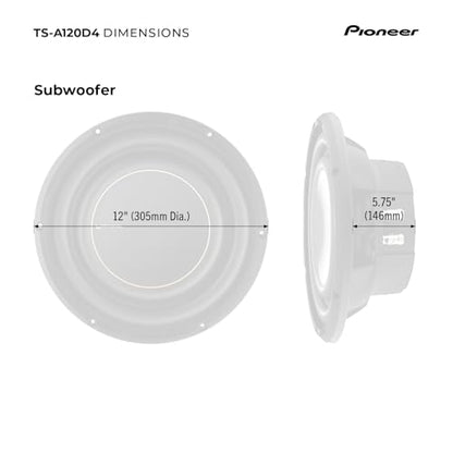 PIONEER A-Series TS-A120D4 12" Subwoofer 1500W Max - size: 12" - 1500W, style: Component Subwoofer