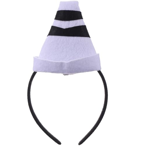 Crayon Headband Costume Felt Cone Crayon Hat 3D Cute Hairband for Women Teachers Art Theme Dress Up Outfit for - color: White
