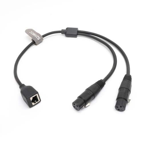 SZRMCC RJ45 Female to Dual 3 Pin XLR Male Female Y Splitter Audio Cable for Stage Recording Studio DMX-CON Controller (XLR 3 Pin Female) - color: XLR 3 Pin Female