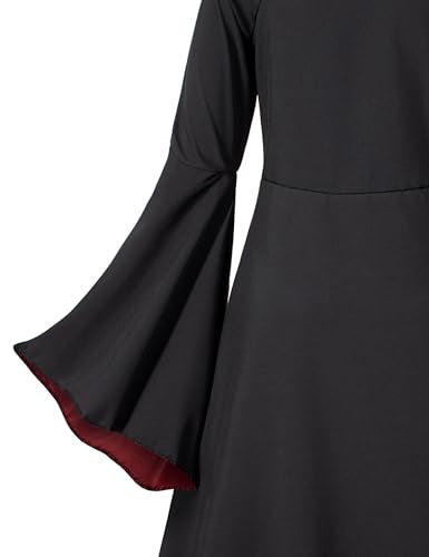 Vampire Costume for Girls 3-12 Years | with Vampires Fangs Wand, Choker, Ideal for Girls Halloween Costume Dress Up,Trick or Treating, Dracula Party Role Play - size: 3-4 Years