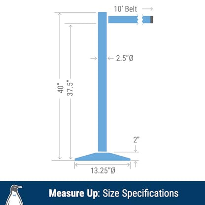 Commercial-Grade Stanchion 2-Pack by Visiontron – RETRACTA-Belt Prime (Model P101SB) 10’ Retractable Belt Barrier - Heavy Base Crowd Control Barrier (Black Post w/Caution Belt) - color: Black Post w/ Caution Do Not Enter Belt