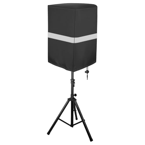Speaker Cover for 8-15" inch Powered Speaker Mounted on Stand, Outdoor Waterproof Speaker Cover with Adjustable Drawstring, Dustproof & UV Protection (Black, 15“) - color: Black, size: 15“
