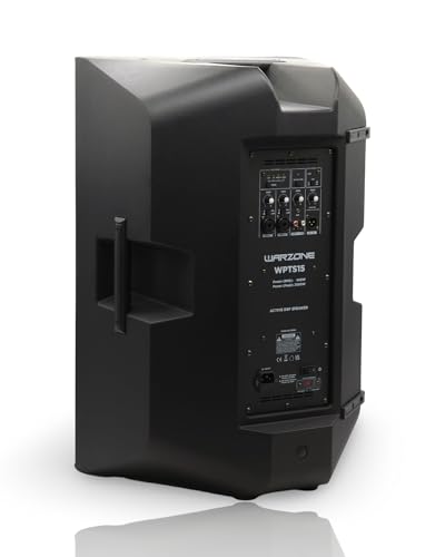 Warzone 1X WPTS15 Apollo-Active Series 2500W Peak Power 15-Inch 2-Way Powered Speaker, Class D & AB Amplifier, Bluetooth, DSP Modes, and 136dB Max SPL for Pro Audio DJ Party