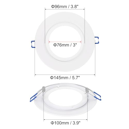 PATIKIL 3.8" ID Downlight Mounting Bracket with 3" ID 3.9" OD Metal Goof Trim Ring Light Fixture Recessed Can Decorative Cover for Ceiling Downlight - size: 3.8" x 3" x 3.9"