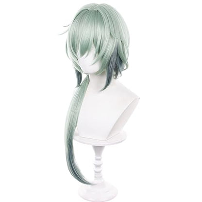 Anime Green Wig Long Straight Wig with Ponytail and Bangs Adult COS Game Cosplay Wigs Naxa Halloween,Christmas,Comic con,Game Show,Party - color: Deep Green