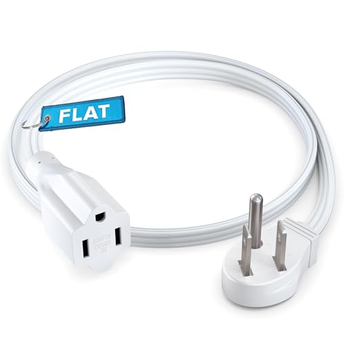 Maximm 2 Ft UL 45° Angled Flat Plug Extension Cord, White, 3-Prong 16 AWG - size: 2 Feet