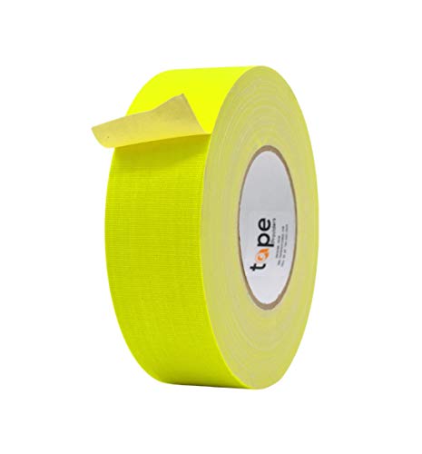 MAT Gaffer Tape Fluorescent Yellow Low Gloss Finish Film, 2 inch x 60 Feet, Residue Free, Non Reflective, Secure Cords to Stages, Great for Concerts or Trade Shows, Weddings, & Floor Marking - color: Fluorescent Yellow
