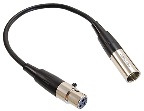 CablesOnline 6-inches Mini-XLR 3-Pin Male to Mini-XLR 3-Pin Female Pro Microphone Cable, XM-000 - size: 0.5-ft