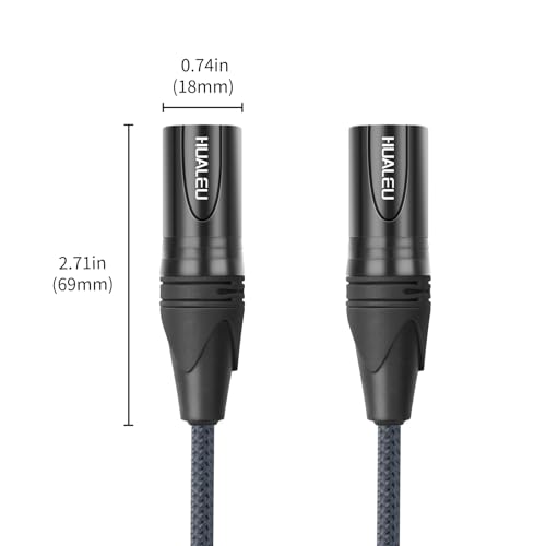 6FT 3Pin XLR Male to Male Audio Cable,3 Pin Male to Male Microphone Cable with Oxygen-Free Copper,Silver Plated Studio Mixer Amplifier Adapter cable-2Pack - color: XLR Male to Male, size: 6feet