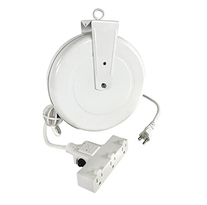 Alert ProReel 5000A-31GF-CB Heavy-Duty Retractable Extension Cord Reel | 30' - 16/3 SJTW Retracting Cord | Tri-Tap Grounded Outlet with Power Light | 10amp Circuit Breaker