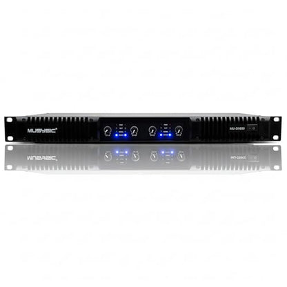 MUSYSIC Professional 4-Channel Amplifier – 2x9600 Watts D-Class 1U Power Amp MU-D9600 High Performance Amplifier with Stereo & Bridge Power for Professional Use in Concerts & Functions and at Home | 1U Power Amp High Performance Amplifier with Stereo & Br