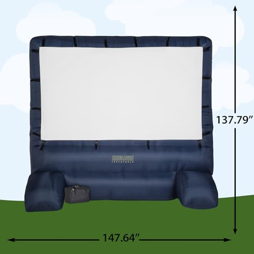 Gemmy 39127-32 Deluxe Outdoor Inflatable Movie Screen, 12-Inch Widescreen, Navy and White, 144"_Deluxe Airblown Movie Screen inflatable with storage bag (HD39127-32) - style: Outdoor Inflatable Deluxe Movie Screen