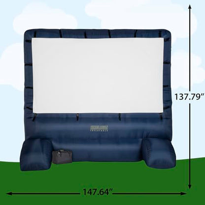 Gemmy 39127-32 Deluxe Outdoor Inflatable Movie Screen, 12-Inch Widescreen, Navy and White, 144"_Deluxe Airblown Movie Screen inflatable with storage bag (HD39127-32) - style: Outdoor Inflatable Deluxe Movie Screen