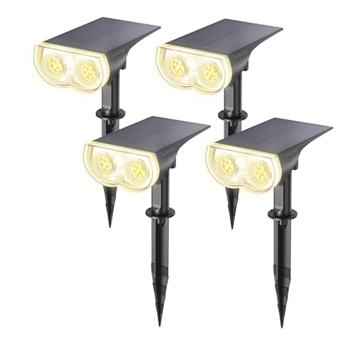 Linkind Solar Lights Outdoor Waterproof LED Spotlights Warm White 4 Pack - color: Warm White, size: 4 Pack