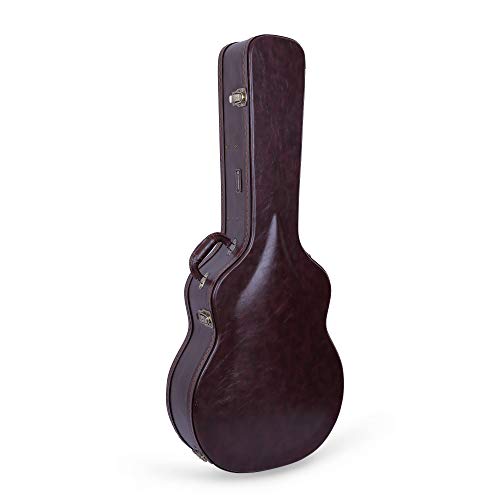Crossrock Hardshell Arch Top wood case fits Acoustic Super Jumbo Guitars-Brown(CRW600SBBR) - color: Vintage Brown, style: Super Jumbo