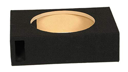 QPower Single 12" Vented Shallow Subwoofer Box, Black Carpet Exterior | Solid 5/8" MDF Construction for Vehicle Stereo Equipment and Bass Sound Systems - style: 12" Vented