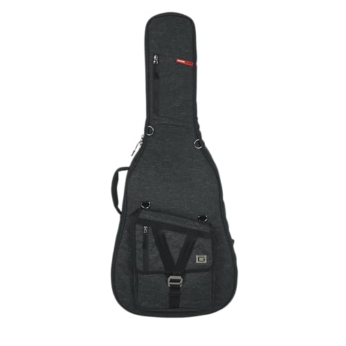 Gator Cases Transit Series Lightweight Jumbo Acoustic Guitar Gig Bag with Backpack Straps and Rubberized Base, Charcoal Black Exterior (GT-JUMBO-BLK) - color: Charcoal, style: Jumbo Acoustic Guitar