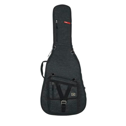 Gator Cases Transit Series Lightweight Jumbo Acoustic Guitar Gig Bag with Backpack Straps and Rubberized Base, Charcoal Black Exterior (GT-JUMBO-BLK) - color: Charcoal, style: Jumbo Acoustic Guitar