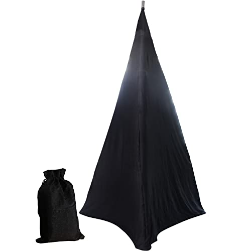 Speaker Stand Cover Stretchable Spandex 3 Sided Triangular DJ Support Floor Speaker Tripod Support Stands Tripod Scrim Covers for Weddings Banquets Events Black (1)