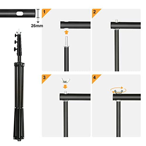 Backdrop Stand, Maxztill 8.5x10Ft Adjustable Photo Backdrop Stand Kit | Backdrop Stand for Parties,4 Crossbars,6 Background Clamps,4 Backdrop Clip Holder,2 Sandbags,1 Carry Bag for Wedding - size: 8.5X10ft Backdrop Stand