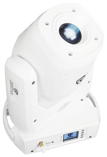 Rockville Rock Spot 260W Moving Head DJ Spot Light, Wireless DMX, 3-Facet Prism, 18 Degree Beam Angle for Stage and Event Lighting (White) | Prism/Gobo Effects, 14CH DMX512, 18° Lens, 7 Colors, Sound Activated, Master/Slave, 540°/270° Pan/Tilt, Powercon C