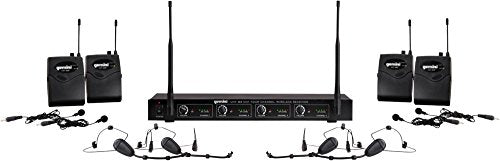 Gemini 4-Mic UHF Wireless Headset & Lavalier System, 150ft (UHF-04HL) - style: Headset / Lavelier