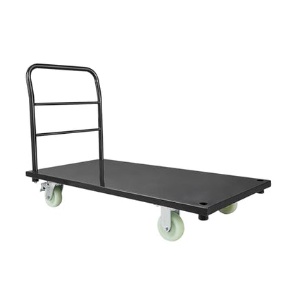 VEVOR Heavy Duty Platform Truck, 2000 LBS Industrial Steel Flatbed Cart with 360° Swivel Wheels, Platform Push Cart Dolly, Easy Storage for Warehouse/Garage/Moving/Garden (48" x 24" x 32") | Platform Truck with 360° Swivel Wheels, Foldable Push Cart Dolly