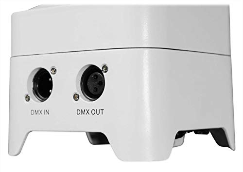 Rockville Best PAR 50 White Rechargeable LED Par Wash Light, Wireless DMX, 4x6W RGBWA+UV LEDs, 4400mAh Battery, 6500 Lux Output, Compact for DJs, Stage, Weddings, Parties | 15-Hour Rechargeable Battery, RGBWA, UV, IRC Remote, Sound Activated, Flicker Free