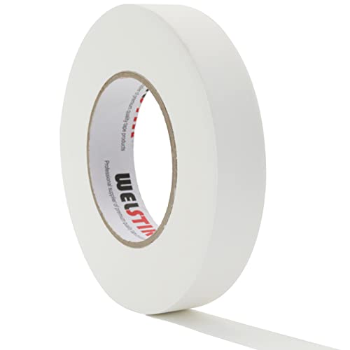 WELSTIK 1 Pack Gaffer Tape White,1" X 60 Yards-60 Yards Length-Suitable for DIY Projects, Heavy Duty Gaffer Floor Tape for Hockey Sticks,Wall Cracks, Bug Holes,Non-Reflective Easy to Rip - color: White