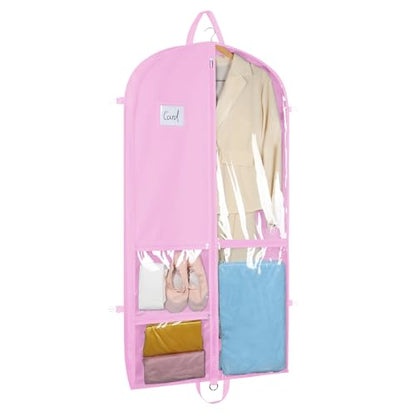 Zilink Clear Dance Costume Garment Bag Dance Bags for Teenagers 50 in, Pink - color: Pink, size: 50"-1Pack