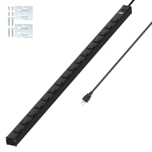 16-Outlet Long Power Strip with 1800J Heavy Duty Surge Protector, 6FT - style: 16 Outlet-6FT