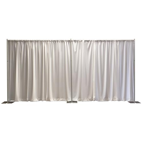 OnlineEEI Pipe & Drapes Portable Stand Kit, 8FT x 20FT Photo Backdrop Set with Portable Stand, Photography Background for Weddings, Birthday Parties, Business Events (White) - color: White