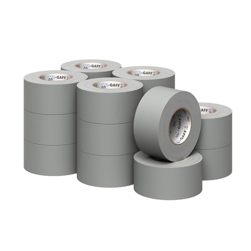 3" Pro Gaff Gaffers Tape 55 yards length gray matte. Premium Heavy-Duty Gaffers Tape trusted by professional Gaffers. Made in the USA. Holds Tight, Easy to remove. (Pack of 16) - color: Grey, size: 3 in x 1980 in
