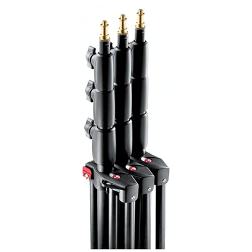 Manfrotto 1004BAC 144" Air Cushioned Aluminum Master Light Stand with 4 Sections & 3 Risers, Black | 144-inch air cushioned stand with 20lb load capacity and QSS for photography, filmmaking and lighting