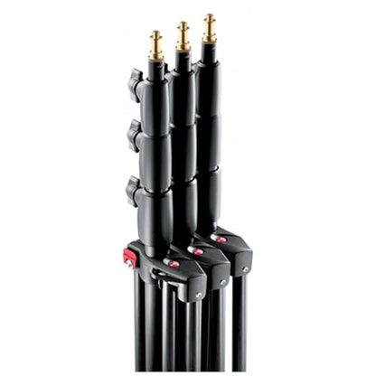 Manfrotto 1004BAC 144" Air Cushioned Aluminum Master Light Stand with 4 Sections & 3 Risers, Black | 144-inch air cushioned stand with 20lb load capacity and QSS for photography, filmmaking and lighting