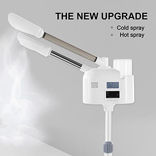 Artist hand Professional Facial Steamer 2 in 1 Hot and Cold Facial Steamer | Esthetician Face Steamer for Facial Deep Cleansing, Facial Machine Fast Heating Moisturizing for Beauty Salon Spa Home Use - size: White Hot & Cold