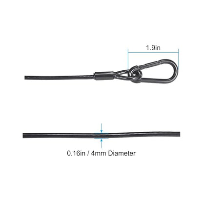 Safety Cables Black, 0.16in Dia. x 32in Long Lighting Safety Cable | 10 Pack, 110lb Load Duty, Diameter: 0.16 in (4 mm), Premium Stainless Steel DJ Stage Lights Safety Cables - size: 32" length 0.16" Dia.