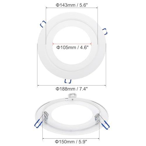 PATIKIL 5.6" ID Downlight Mounting Bracket with 4.1" ID 5.9" OD Metal Goof Trim Ring Light Fixture Recessed Can Decorative Cover for Ceiling Downlight - size: 5.6" x 4.1" x 5.9"