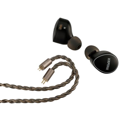 Kefine Quatio 2DD + 2BA Hybrid In Ear Monitor HiFi IEM Wired Earbuds | with 3 Tuning Nozzles, CNC Aluminum Shell, Detachable Silver-Plated 2Pin Cable, Earphones for Audiophiles Musicians Gamers
