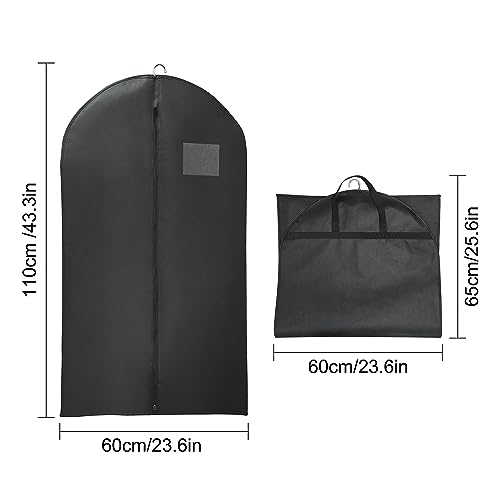 Black Suit Garment Bags, Set of 6 Portable Men's Travel Suit Bags, Waterproof Sturdy Hanging Clothes Pockets for Closet Storage, Business Travel, Clothes, Dress, Shirts (43.3x23.6 inch) - size: 6 Pcs 43.3x23.6 In