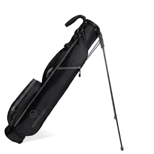 Small Golf Stand Bag Lightweight Golf Easy Carry Bag with Strap and Stand for The Driving Range, Par 3 and Executive Courses Small Golf Bags for Men or Women. - color: BLACK/GREY