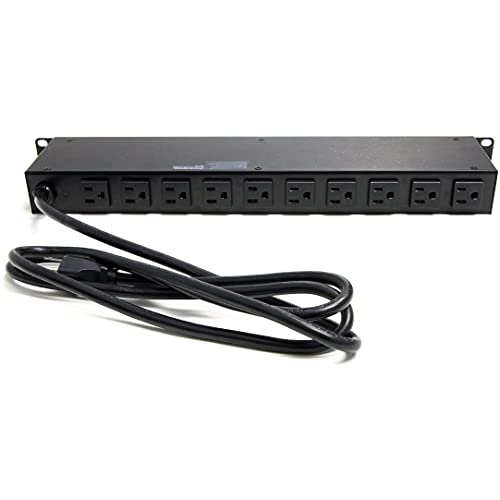 StarTech 16-Outlet 1U PDU, 120V/15A, Surge, 6ft Cord, TAA (RKPW161915) - style: 16-port|15A|Surge Protect