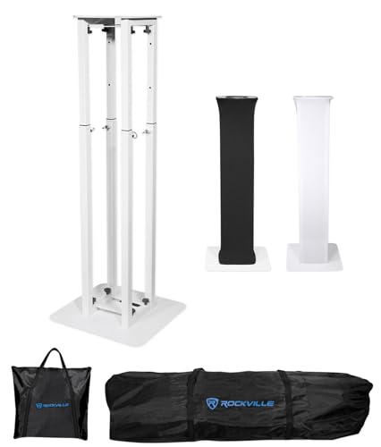 Rockville RTP32W White Totem Moving Head Light Stand with Scrims and Bags - color: white