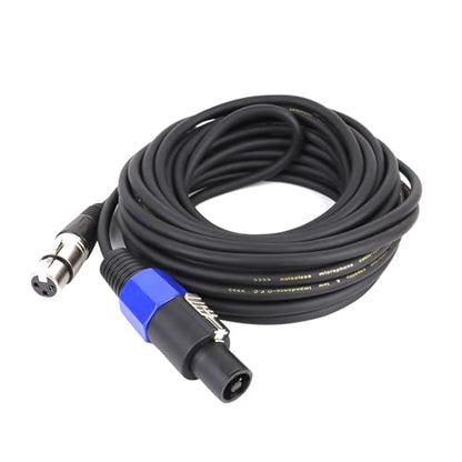 HBU 30 Feet Pack of 1 SpeakOn to XLR Female Cable - 1pc 30FT Microphone Audio Jack Speak-On Type Male Plug to 3 Pole XLR Extension Wire - Pro Mic 3 Pin Connection with Twist Lock - size: 30ft. - 1pc