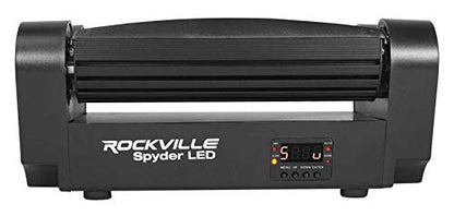 Rockville Spyder LED (8) Beam Moving Head Motorized DMX DJ/Party/Club Pro Light | RGBW CREE LEDs, Sound Activated, Daisy Chain Power In/Out, 6 Degree Beam Angle, Includes DMX Cable and Mounting Bracket