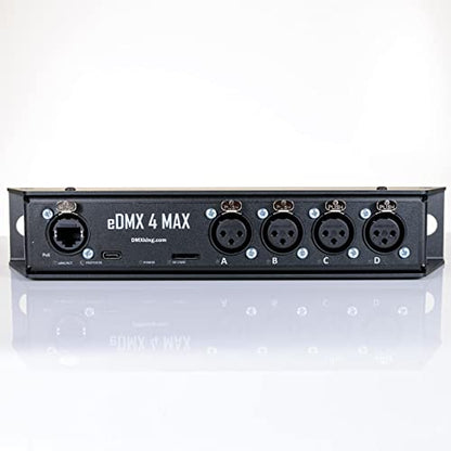 eDMX4 MAX 4-Port 3-pin – ArtNet/sACN via Ethernet to DMX 512 Converter with XLR Connectors and rugged metal housing - size: 3-pin