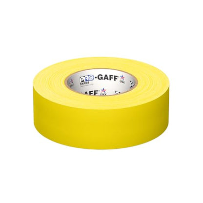 2" Pro Gaff Gaffers Tape 55 yards length yellow matte. Premium Heavy-Duty Gaffers Tape trusted by professional Gaffers. Made in the USA. Holds Tight, Easy to remove. (Pack of 24)