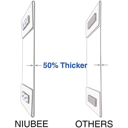 NIUBEE 5x7 Acrylic Sign Holder Wall Mount Clear Frame 6 Pack | With Adhesive Tapes, Vertical Display 5 x 7 Flyer Picture Postcard, For Office Flat Store Wall Door Window - size: 5x7"