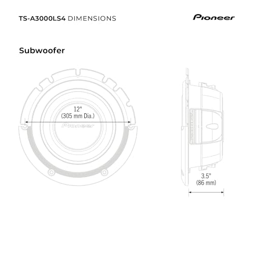 Pioneer A-Series TS-A3000LS4 Shallow-Mount 12" Subwoofer 1500W Max - size: 12" - 1500W, style: Shallow Mount Component Subwoofer