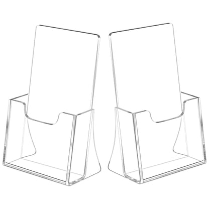 NIUBEE Acrylic Brochure Holder 4 x 6, Flyer Holder Stands Display, 2 Pack | Clear Brochure Display Stand for 4" Trifold Pages, Literature Holder Countertop for Magazine,Pamphlet, Booklets,Menu,Journals - size: 4" x 6", style: 2 Pack